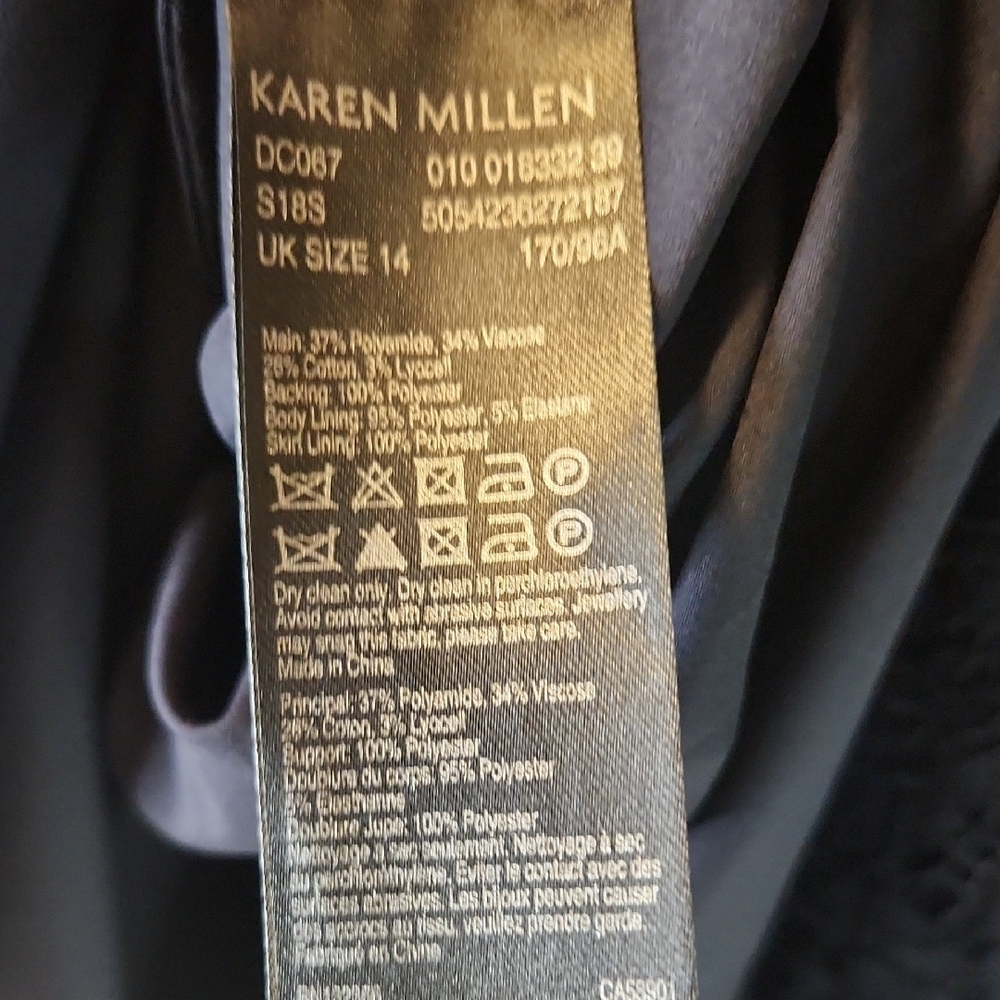 Karen Millen Navy Dress with Embroidery - Picture 4 of 9